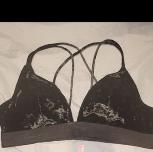PINK VELVET STRAPPY BRA